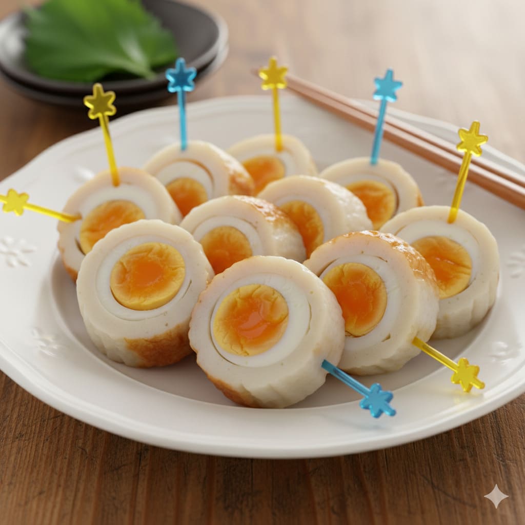 ゆで卵のかまぼこ巻き