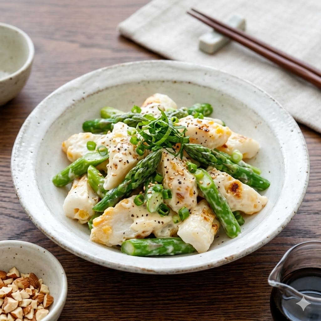 アスパラとかまぼこのマヨサラダの写真