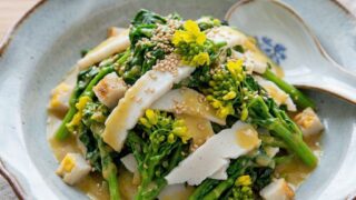 菜の花とかまぼこの酢味噌和え